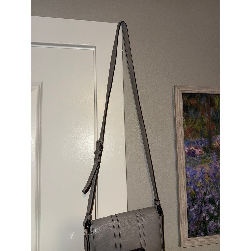 Michael Kors Lila Small Messenger Bag Crossbody Purse Steel Gray Pebbled Leather - Picture 5 of 16